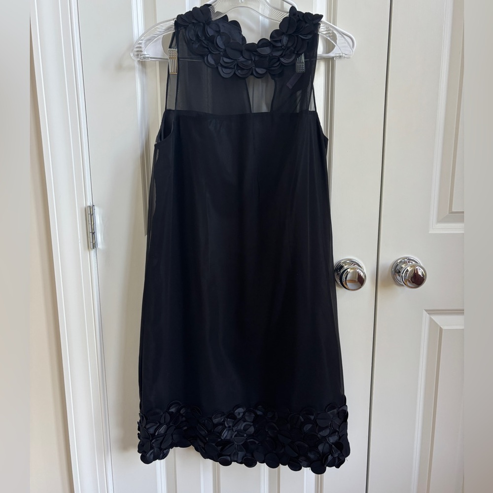 Taylor Black Floral Accent Mini Dress